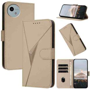 For Sharp Aquos wish5 Triangle Pattern Buckle Clasp Leather Phone Case(Gold)