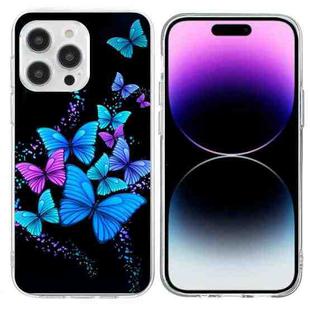 For iPhone 16 Pro Max Colorful Painting Pattern TPU Phone Case(Color Butterflies)