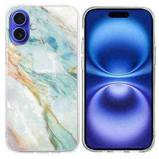 For iPhone 16 Plus Colorful Painting Pattern TPU Phone Case(Marble)