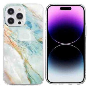 For iPhone 15 Pro Max Colorful Painting Pattern TPU Phone Case(Marble)