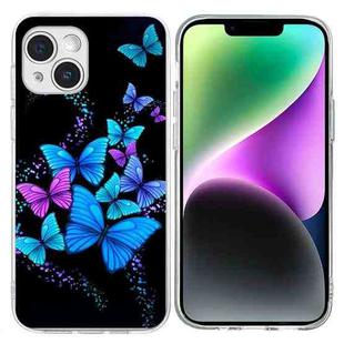 For iPhone 14 Plus Colorful Painting Pattern TPU Phone Case(Color Butterflies)