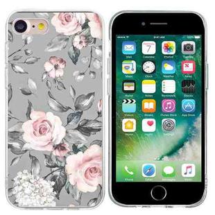 For iPhone SE 2022 / 2020 / 8 / 7 Colorful Painting Pattern TPU Phone Case(Flowers On Grey)