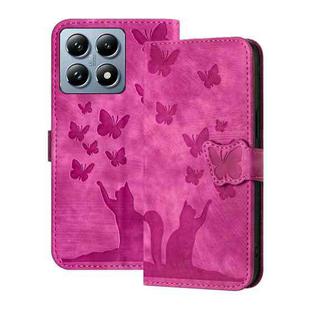 For Xiaomi 14T Butterfly Cat Embossing Flip Leather Phone Case(Pink)