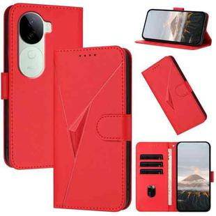 For vivo iQOO Z9s Triangle Pattern Buckle Clasp Leather Phone Case(Red)