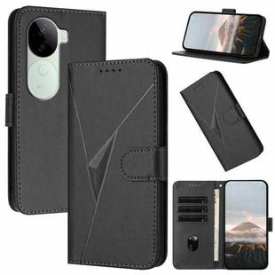 For vivo iQOO Z9s Triangle Pattern Buckle Clasp Leather Phone Case(Black)