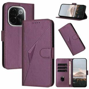 For vivo iQOO Z9s Pro Triangle Pattern Buckle Clasp Leather Phone Case(Dark Purple)