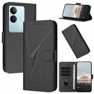 For vivo S17 Triangle Pattern Buckle Clasp Leather Phone Case(Black)