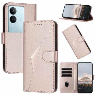 For vivo S17 Triangle Pattern Buckle Clasp Leather Phone Case(Rose Gold)