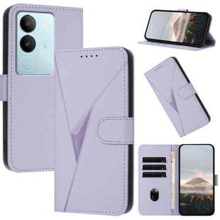 For vivo S17 Triangle Pattern Buckle Clasp Leather Phone Case(Light Purple)