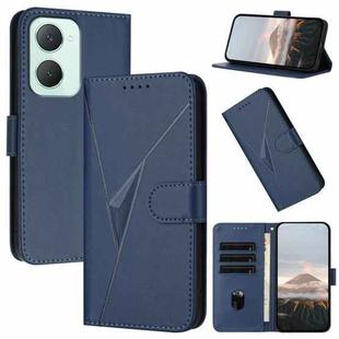 For vivo Y03 4G Triangle Pattern Buckle Clasp Leather Phone Case(Royal Blue)