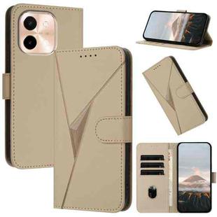 For vivo Y28 4G Triangle Pattern Buckle Clasp Leather Phone Case(Gold)