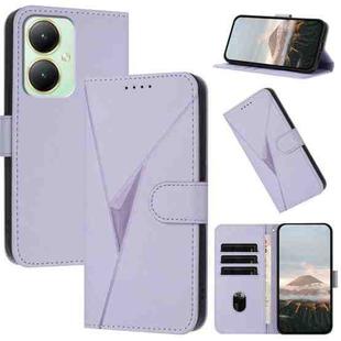 For vivo Y35m+ Triangle Pattern Buckle Clasp Leather Phone Case(Light Purple)