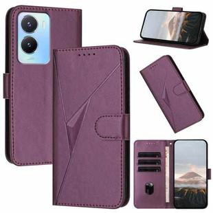 For vivo Y56 Triangle Pattern Buckle Clasp Leather Phone Case(Dark Purple)