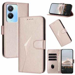 For vivo Y56 Triangle Pattern Buckle Clasp Leather Phone Case(Rose Gold)