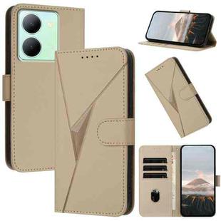 For vivo Y78 Triangle Pattern Buckle Clasp Leather Phone Case(Gold)