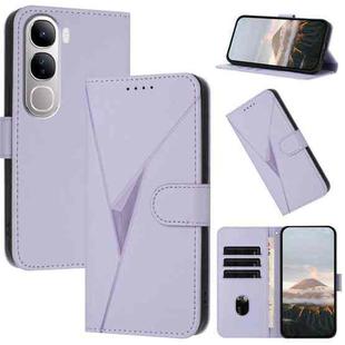 For vivo Y300 / V40 Lite 4G / 5G IDN Triangle Pattern Buckle Clasp Leather Phone Case(Light Purple)