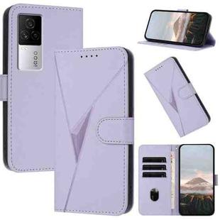 For vivo iQOO 7 India / iQOO Neo5 Triangle Pattern Buckle Clasp Leather Phone Case(Light Purple)