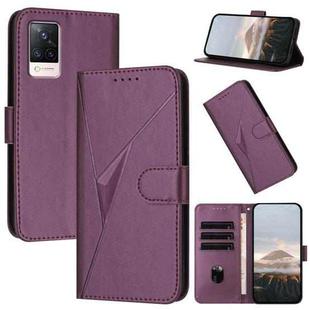For vivo S9 Triangle Pattern Buckle Clasp Leather Phone Case(Dark Purple)