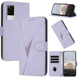 For vivo S9e Triangle Pattern Buckle Clasp Leather Phone Case(Light Purple)