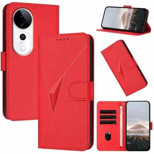 For vivo S19 Pro Triangle Pattern Buckle Clasp Leather Phone Case(Red)