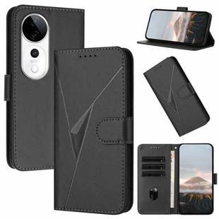 For vivo S19 Pro Triangle Pattern Buckle Clasp Leather Phone Case(Black)
