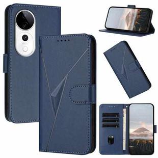 For vivo S19 Pro Triangle Pattern Buckle Clasp Leather Phone Case(Royal Blue)