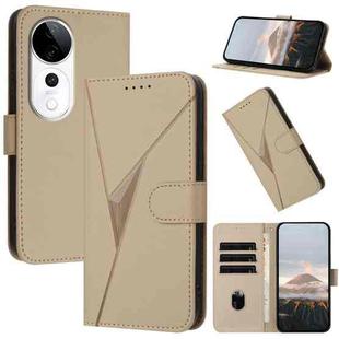 For vivo S19 Pro Triangle Pattern Buckle Clasp Leather Phone Case(Gold)
