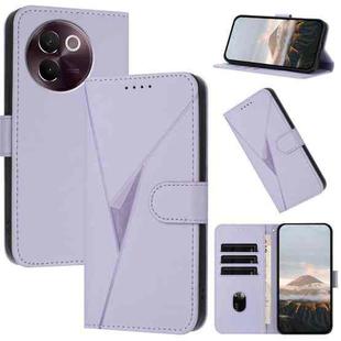 For vivo V30e Triangle Pattern Buckle Clasp Leather Phone Case(Light Purple)