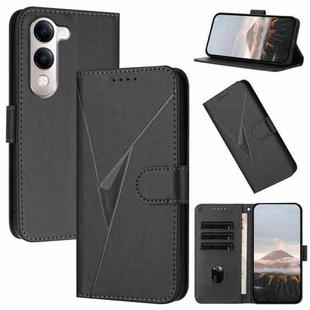 For vivo Y29s 5G / Y04 4G Global Triangle Pattern Buckle Clasp Leather Phone Case(Black)
