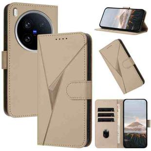 For vivo X200 Ultra Triangle Pattern Buckle Clasp Leather Phone Case(Gold)