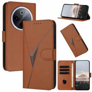 For vivo iQOO Z10 / T4 / Y300 Pro Triangle Pattern Buckle Clasp Leather Phone Case(Brown)