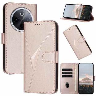 For vivo iQOO Z10 / T4 / Y300 Pro Triangle Pattern Buckle Clasp Leather Phone Case(Rose Gold)