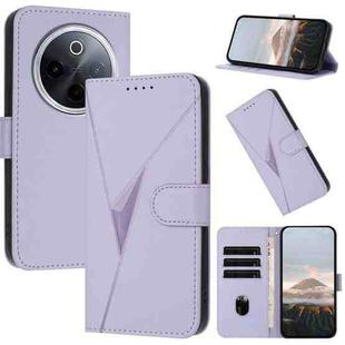 For vivo iQOO Z10 / T4 / Y300 Pro Triangle Pattern Buckle Clasp Leather Phone Case(Light Purple)