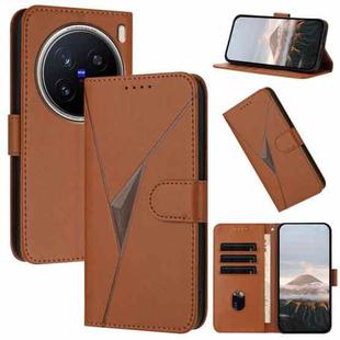 For vivo X200 Pro Triangle Pattern Buckle Clasp Leather Phone Case(Brown)