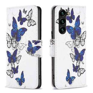 For Samsung Galaxy S25+ 5G Colored Drawing Pattern Leather Phone Case(Butterflies)