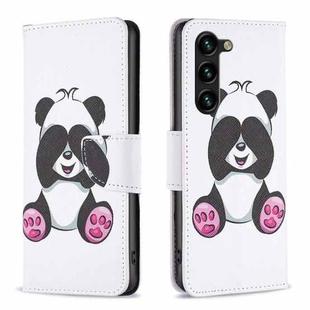 For Samsung Galaxy S25+ 5G Colored Drawing Pattern Leather Phone Case(Panda)