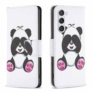 For Samsung Galaxy S25 5G Colored Drawing Pattern Leather Phone Case(Panda)