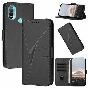 For Motorola Moto E20 Triangle Pattern Buckle Clasp Leather Phone Case(Black)