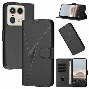 For Motorola Edge 50 Ultra Triangle Pattern Buckle Clasp Leather Phone Case(Black)