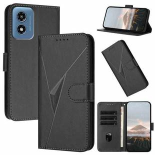 For Motorola Moto G Play 4G 2024 Triangle Pattern Buckle Clasp Leather Phone Case(Black)