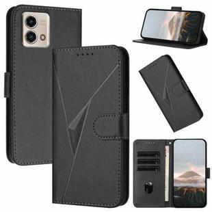 For Motorola Moto G Stylus 2023 Triangle Pattern Buckle Clasp Leather Phone Case(Black)