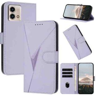 For Motorola Moto G Stylus 2023 Triangle Pattern Buckle Clasp Leather Phone Case(Light Purple)