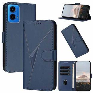 For Motorola Moto G45 Triangle Pattern Buckle Clasp Leather Phone Case(Royal Blue)