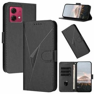 For Motorola Moto G84 5G Triangle Pattern Buckle Clasp Leather Phone Case(Black)