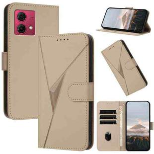 For Motorola Moto G84 5G Triangle Pattern Buckle Clasp Leather Phone Case(Gold)