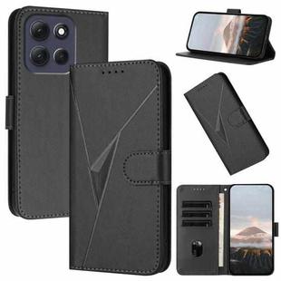 For Motorola Moto G86 Power Triangle Pattern Buckle Clasp Leather Phone Case(Black)