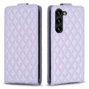 For Samsung Galaxy S25+ 5G Diamond Lattice Vertical Flip Leather Phone Case(Purple)