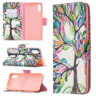 For Xiaomi Redmi 9A Colored Drawing Pattern Horizontal Flip Leather Case with Holder & Card Slots & Wallet(Life Tree)