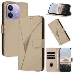 For OPPO A3x Global Triangle Pattern Buckle Clasp Leather Phone Case(Gold)