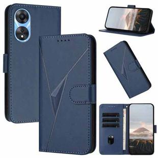 For OPPO A58 4G Triangle Pattern Buckle Clasp Leather Phone Case(Royal Blue)